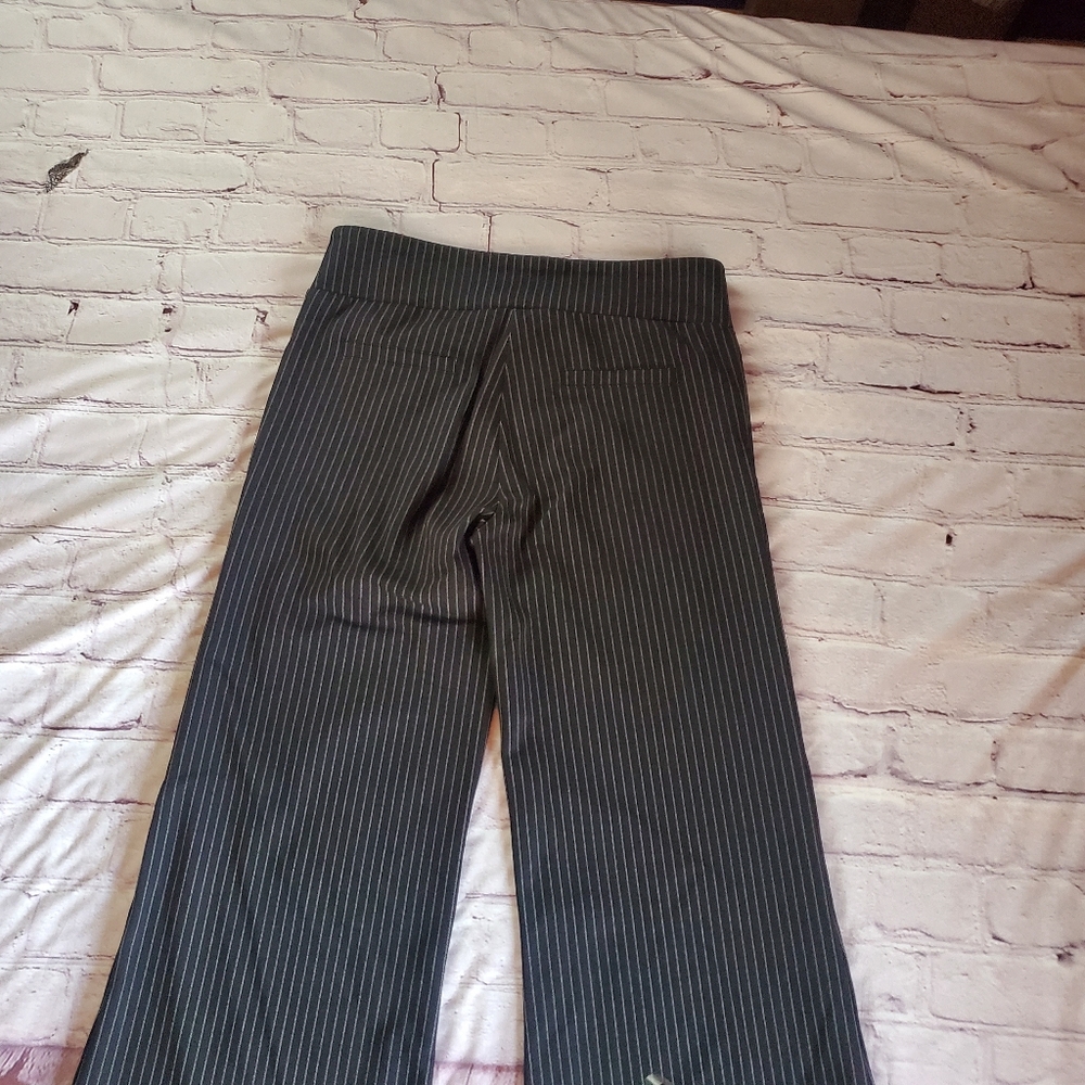 Betabrand Black Pinstripe Flare Yoga Pants Pull-on Stretchy Preppy Mid-rise Med - Picture 5 of 11